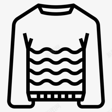 毛衣衣服27直线型图标图标