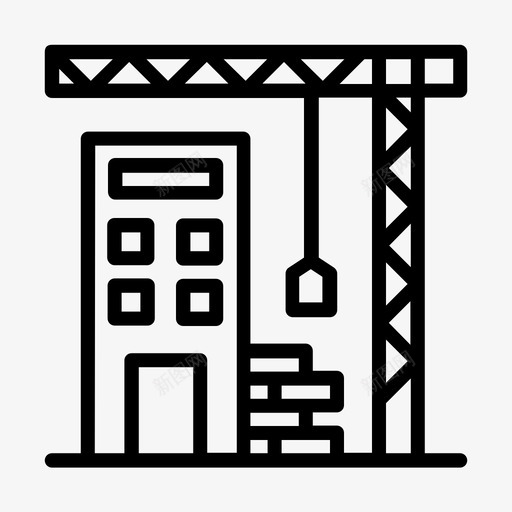 塔式起重机建筑61直线式图标svg_新图网 https://ixintu.com 塔式 建筑 直线式 起重机