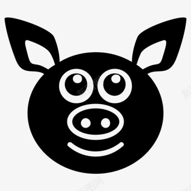 猪肉动物动物脸图标图标
