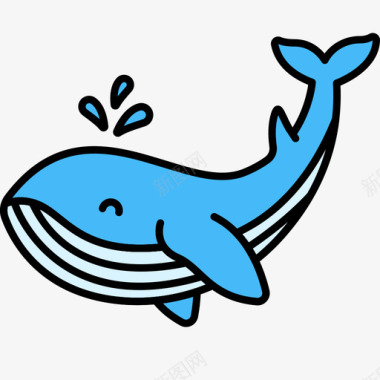 鲸鱼动物27线形颜色图标图标