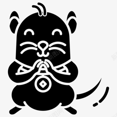 鼠标中文4字形图标图标