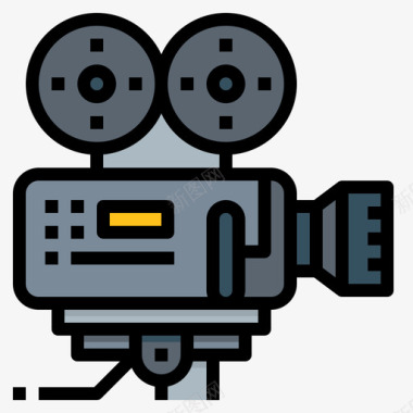 电影摄影机电影19线性颜色图标图标