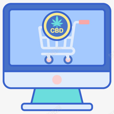 Cbd网店Cbd油2线颜色图标图标