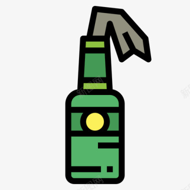 燃烧瓶鸡尾酒杀手3直线颜色图标图标