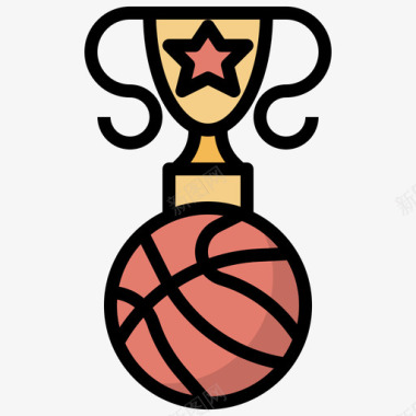 奖杯篮球27线颜色图标图标