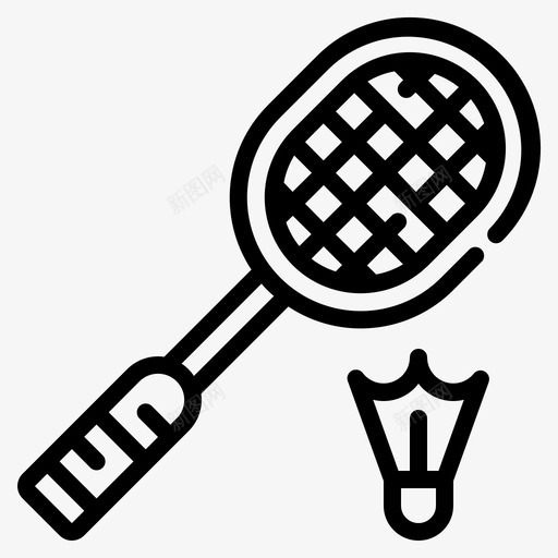 羽毛球运动162直线型图标svg_新图网 https://ixintu.com 直线 线型 羽毛球 运动