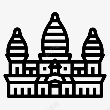 吴哥建筑柬埔寨图标图标