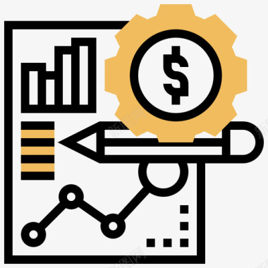 报告统计分析5黄色阴影图标图标