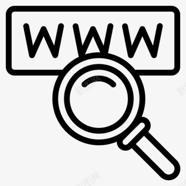 Wwwinternet和浏览器1线性图标图标