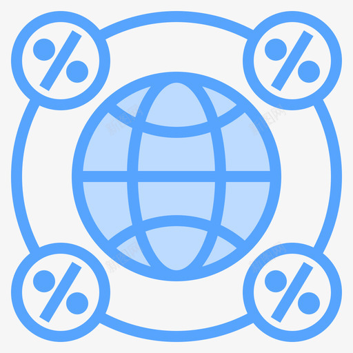 全球折扣16蓝色图标svg_新图网 https://ixintu.com 全球 折扣 蓝色