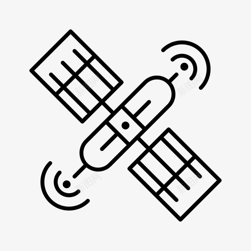 卫星空间148直线图标svg_新图网 https://ixintu.com 卫星 直线 空间