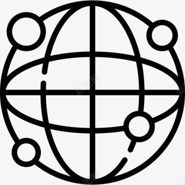 全球网络互联网技术21线性图标图标