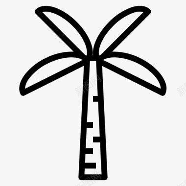 棕榈树2号树线形图标图标
