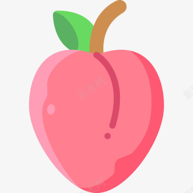 桃子水果16扁平图标图标
