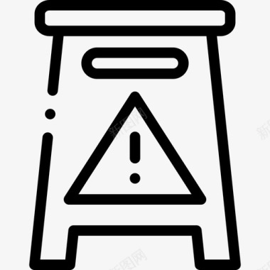 湿地板工作安全5线性图标图标