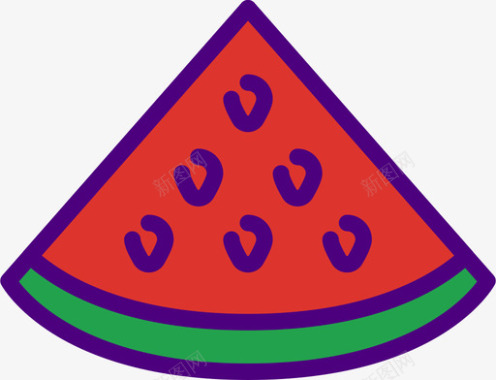 西瓜食品168线颜色图标图标