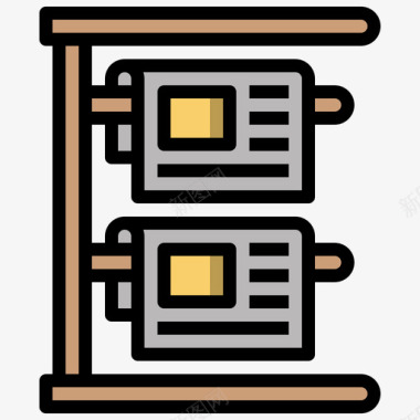 报纸书店4线性颜色图标图标