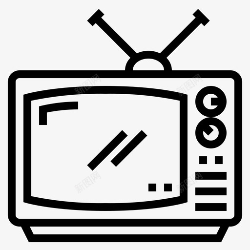 旧电视55岁电视线性图标svg_新图网 https://ixintu.com 55岁 电视 线性 雪花屏幕