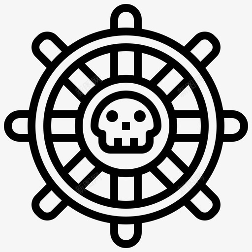 舵海盗15直线型图标svg_新图网 https://ixintu.com 海盗 直线 线型