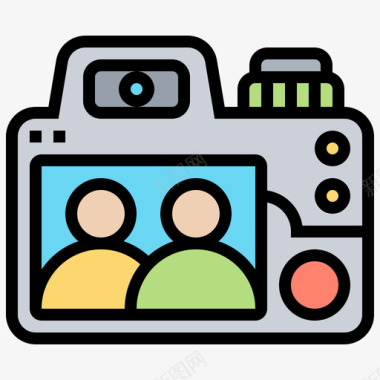 相机摄影117线性彩色图标图标