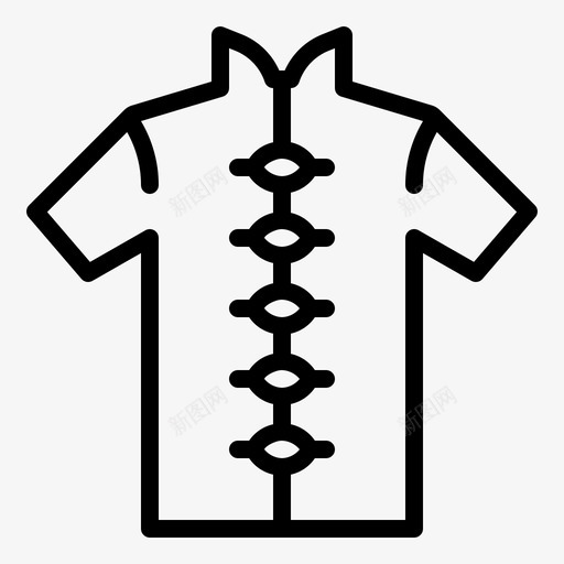中国衬衫时尚男士图标svg_新图网 https://ixintu.com 中国 传统 时尚 男士 衬衫
