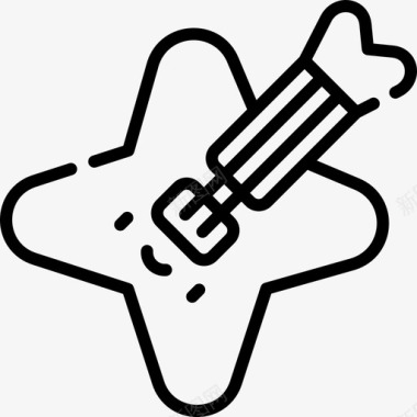 吉他音乐160线性图标图标