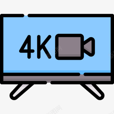 4k电影音频和视频27线性彩色图标图标