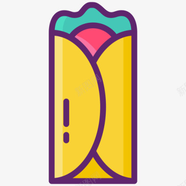 玉米煎饼美食家原色图标图标