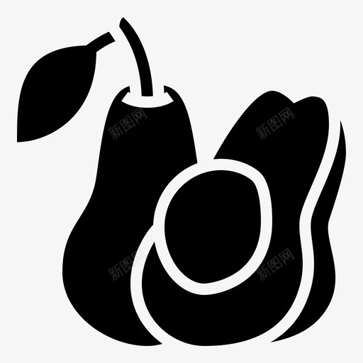 鳄梨水果24字形图标svg_新图网 https://ixintu.com 字形 水果 鳄梨