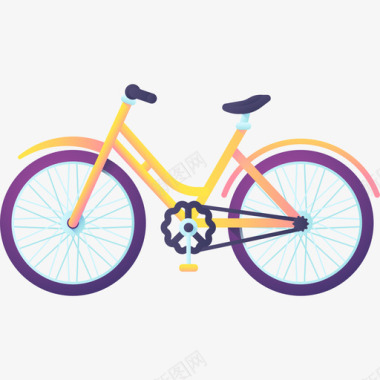自行车交通工具174彩色图标图标