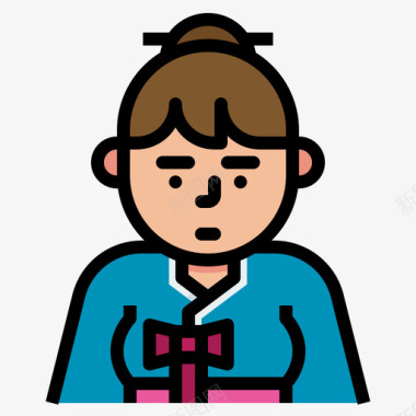 女韩国22岁直系肤色图标图标