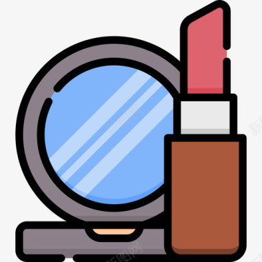 化妆品商场35线性颜色图标图标