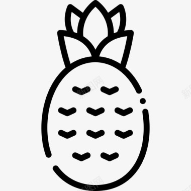 菠萝水果15直列图标图标