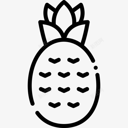 菠萝水果15直列图标svg_新图网 https://ixintu.com 水果 直列 菠萝