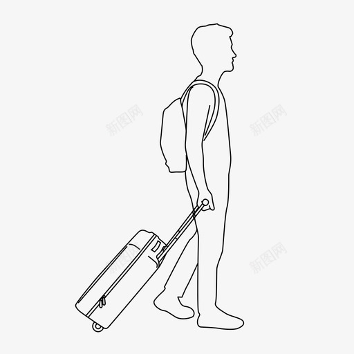 有行李的人有包的有手提箱的图标svg_新图网 https://ixintu.com 手提箱 机场 行李