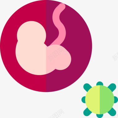 妊娠病毒传播2扁平图标图标