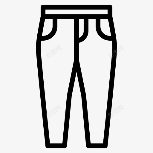 牛仔裤女装轮廓图标svg_新图网 https://ixintu.com 女装 牛仔裤 轮廓