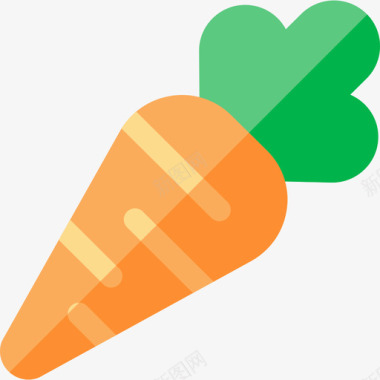 胡萝卜水果和蔬菜65扁平图标图标