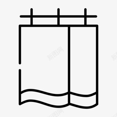 窗帘房屋规划缝隙薄图标图标
