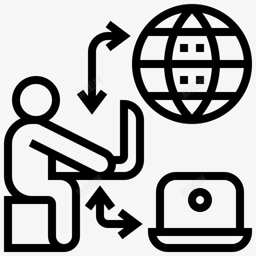 远程访问网络技术5线性图标svg_新图网 https://ixintu.com 线性 网络技术 访问 远程