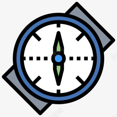 罗盘潜水39线性颜色图标图标