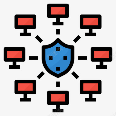 网络网络安全26线性颜色图标图标