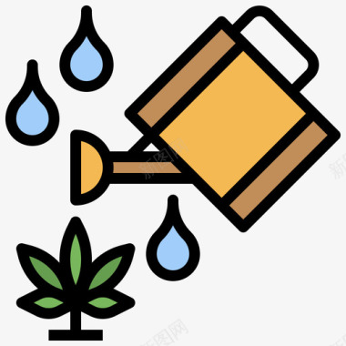 大麻大麻9线状颜色图标图标