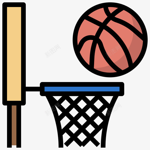 篮球篮球27线颜色图标svg_新图网 https://ixintu.com 篮球 颜色