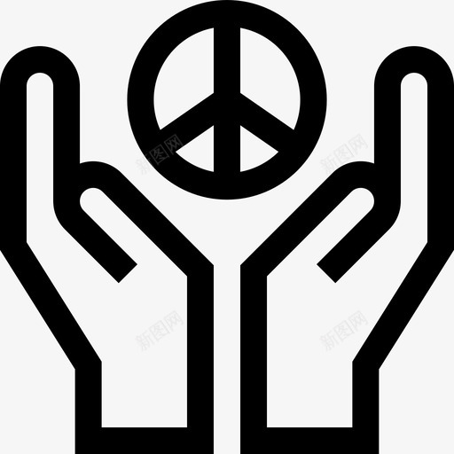和平象征和平日2直线图标svg_新图网 https://ixintu.com 和平 平日 直线 象征