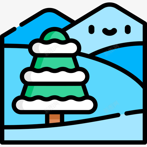 雪风景71线性颜色图标svg_新图网 https://ixintu.com 线性 颜色 风景