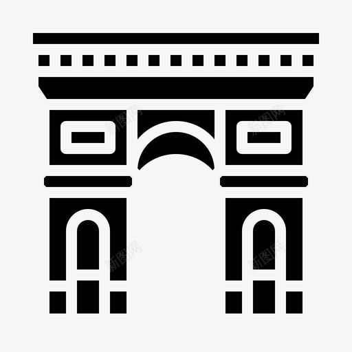 凯旋门建筑法国图标svg_新图网 https://ixintu.com 凯旋门 地标 巴黎 建筑 法国