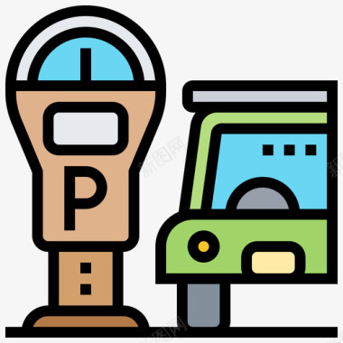 停车收费表城市60线颜色图标图标