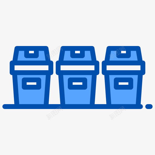 垃圾桶居家3蓝色图标svg_新图网 https://ixintu.com 垃圾桶 居家 蓝色