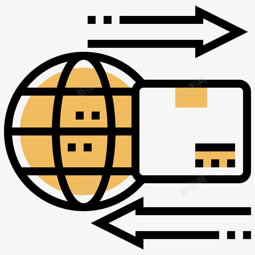 进口物流59黄阴影图标svg_新图网 https://ixintu.com 物流 进口 阴影 黄阴影
